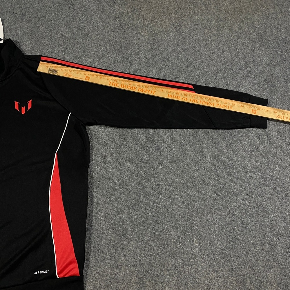 Adidas Messi Full Zip Track Jacket Adult XL Black Red Stripes Soccer Aeroready - Picture 13 of 16